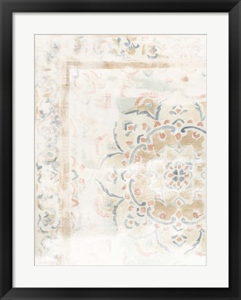 Framed Antique Textile Swatch IV Print