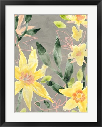 Framed Narcissus Fresco I Print