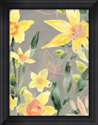 Framed Narcissus Fresco II Print