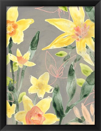 Framed Narcissus Fresco II Print
