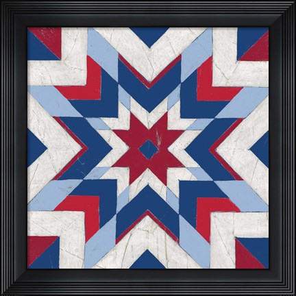 Framed Americana Quilt Motif II Print