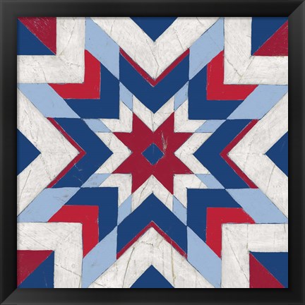 Framed Americana Quilt Motif II Print