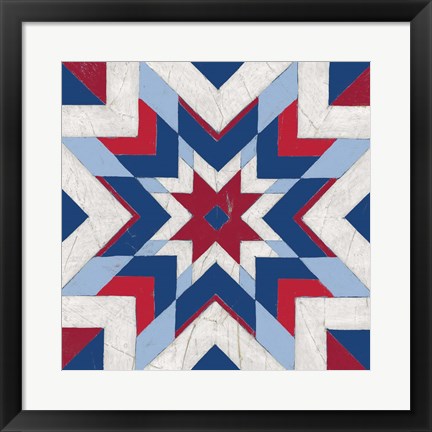 Framed Americana Quilt Motif II Print