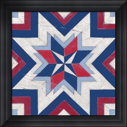 Framed Americana Quilt Motif III Print