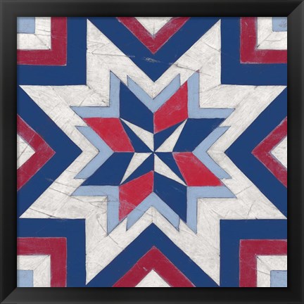 Framed Americana Quilt Motif III Print
