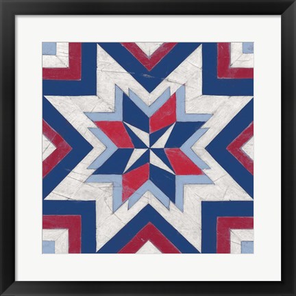 Framed Americana Quilt Motif III Print