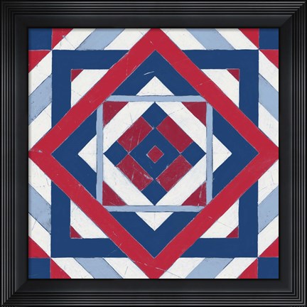 Framed Americana Quilt Motif IV Print