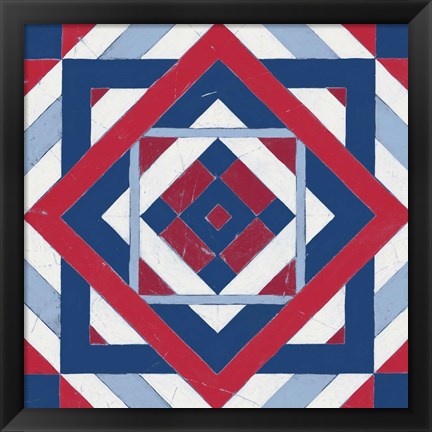 Framed Americana Quilt Motif IV Print