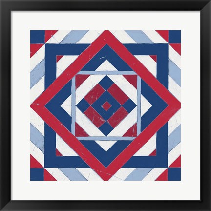 Framed Americana Quilt Motif IV Print