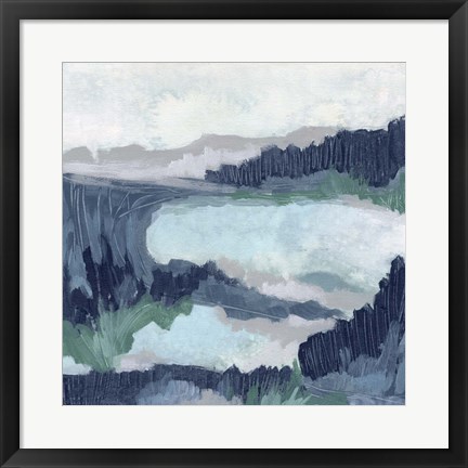Framed Blue Marsh Grove I Print