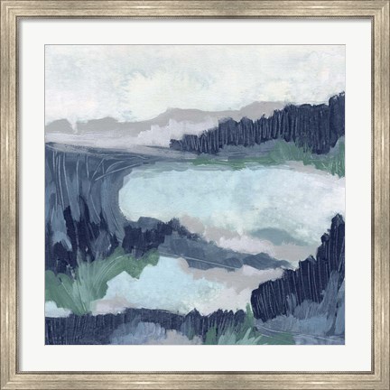 Framed Blue Marsh Grove I Print