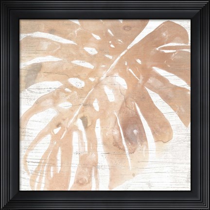 Framed Neutral Palm Fossil I Print