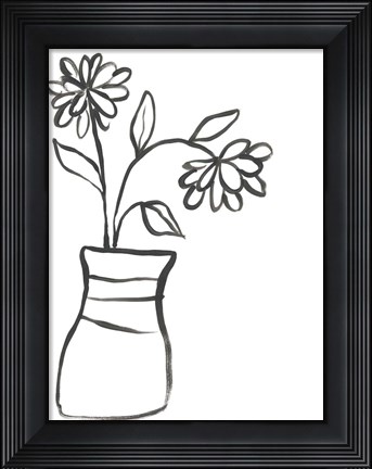 Framed Budding Vase I Print