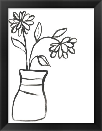 Framed Budding Vase I Print