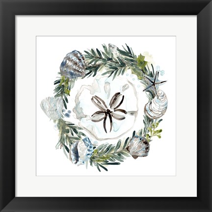Framed Coastal Christmas Shell II Print