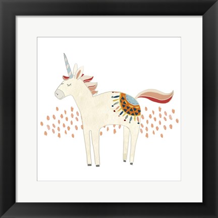 Framed Hipster Unicorns I Print