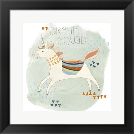 Framed Hipster Unicorns III Print