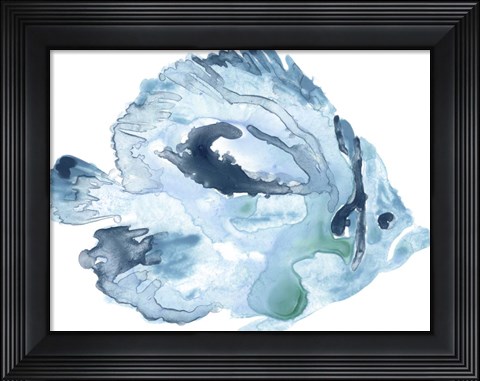 Framed Blue Ocean Fish I Print