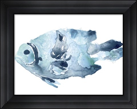Framed Blue Ocean Fish II Print