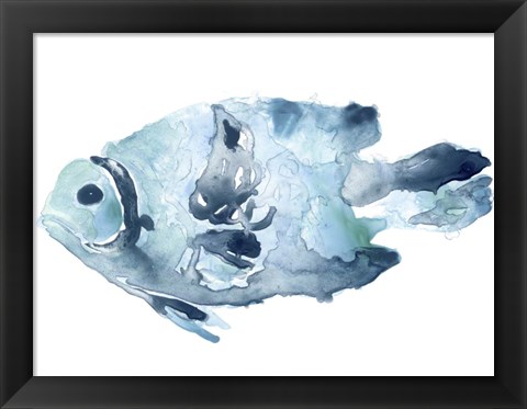 Framed Blue Ocean Fish II Print