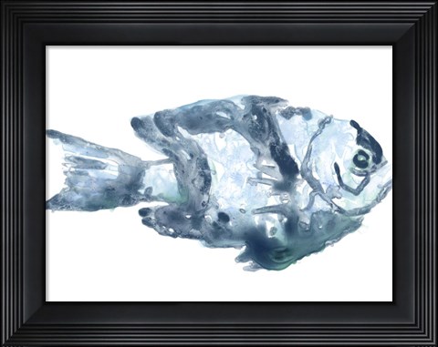 Framed Blue Ocean Fish III Print