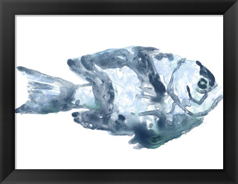 Framed Blue Ocean Fish III Print