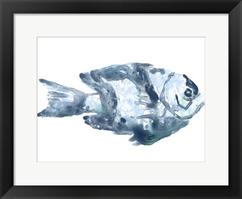 Framed Blue Ocean Fish III Print