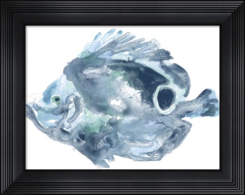 Framed Blue Ocean Fish IV Print
