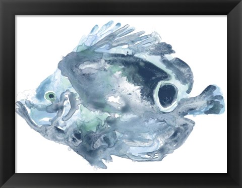 Framed Blue Ocean Fish IV Print