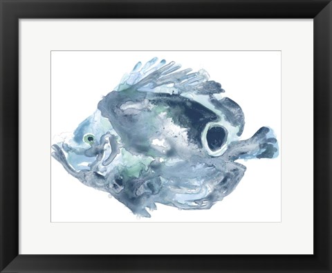 Framed Blue Ocean Fish IV Print