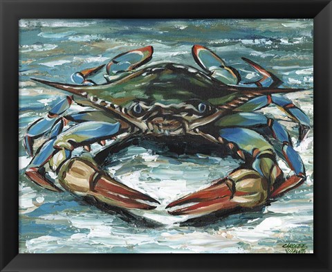 Framed Blue Palette Crab II Print