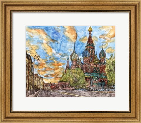 Framed Russia Temple I Print