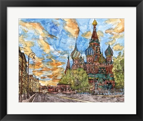 Framed Russia Temple I Print