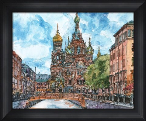 Framed Russia Temple II Print