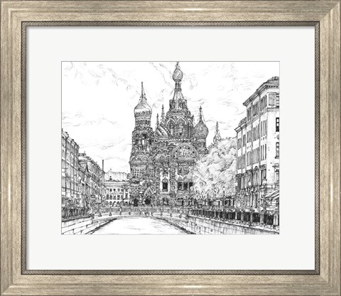 Framed Russia in Black &amp; White II Print
