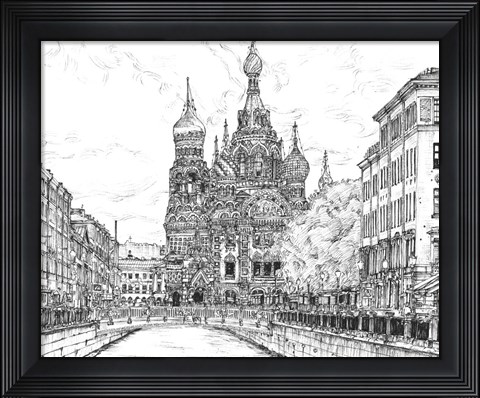 Framed Russia in Black &amp; White II Print