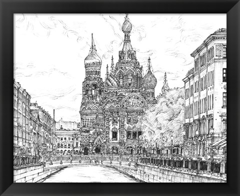 Framed Russia in Black &amp; White II Print