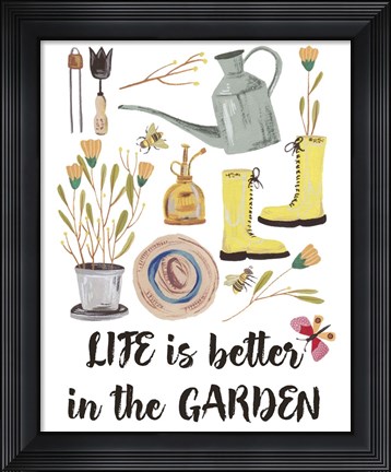 Framed Garden Time I Print