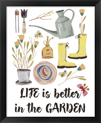 Framed Garden Time I Print