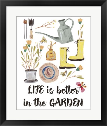 Framed Garden Time I Print