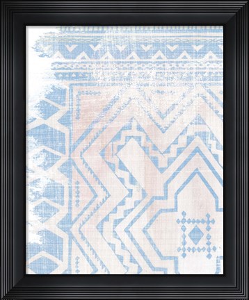 Framed Baby Blue Textile II Print