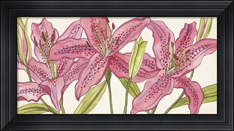 Framed Pink Lilies I Print