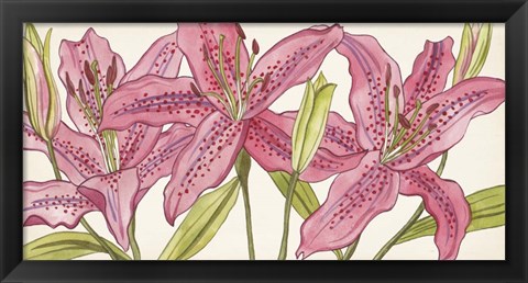 Framed Pink Lilies I Print