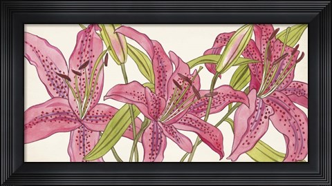Framed Pink Lilies II Print