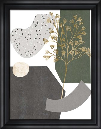 Framed Gold Ginkgo I Print