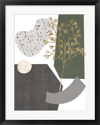 Framed Gold Ginkgo I Print