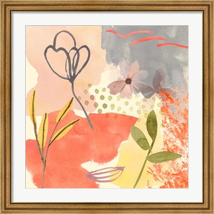 Framed Flower Shimmer III Print