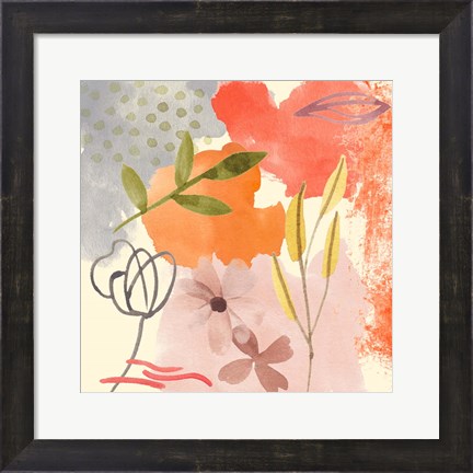 Framed Flower Shimmer IV Print