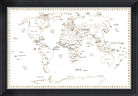 Framed World Schematic Print