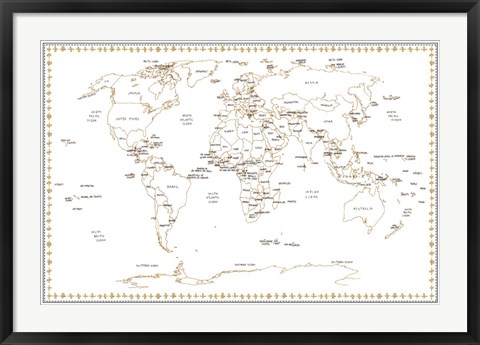 Framed World Schematic Print